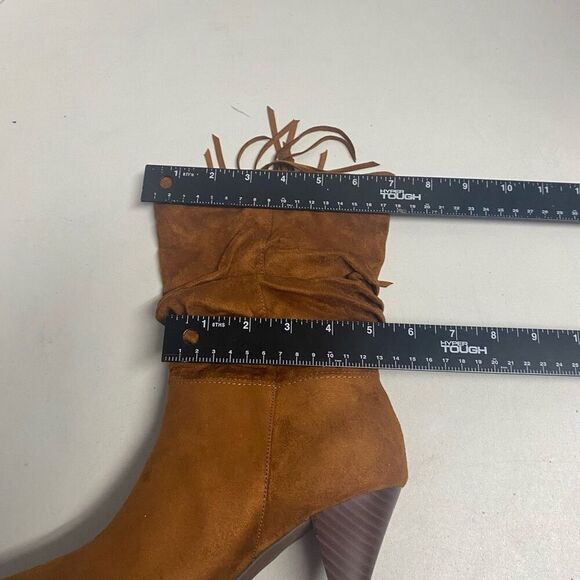 JUST FAB Women’s Sanna Heeled Boots Size 7 Camel NEW WITH DEFECTS - Picture 7 of 12